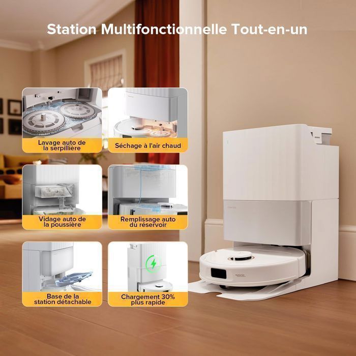 Roborock Qrevo S5V- Upgrade du S7 Max Ultra -12000 Pa -Aspirateur Robot Laveur avec Station -Séchage à l'air Chaud -0% – Image 3