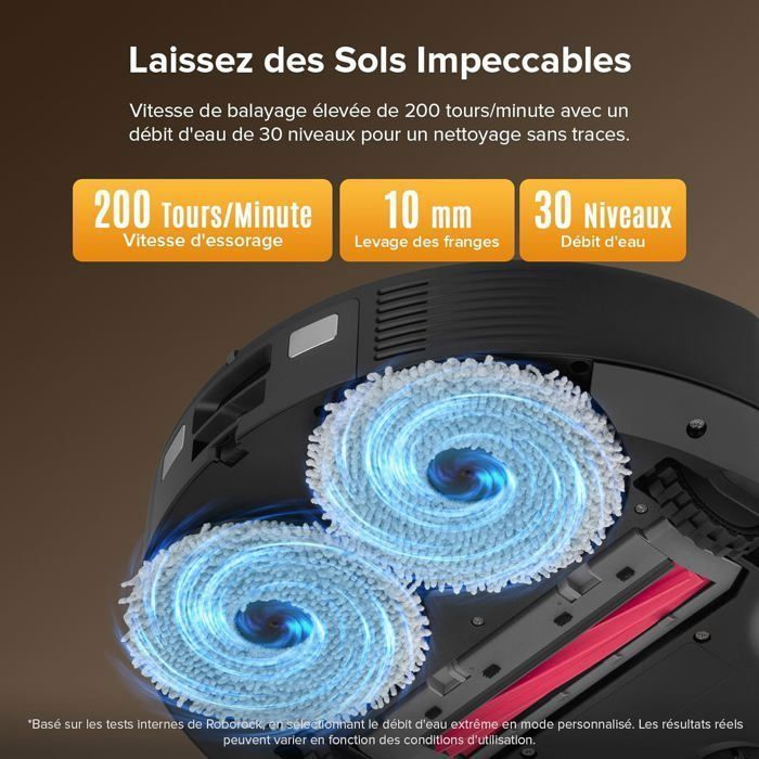 Roborock QV 35S Aspirateur Robot, 10000 pa, Double Anti-Enchevêtrement,Relevables 10mm, RéActive & Navigation PreciSense LiDAR Noir – Image 6