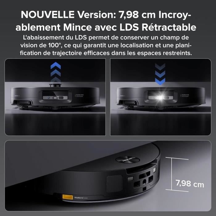 ROBOROCK Saros 10 Black - Aspirateur Robot Laveur - 22,000 Pa - DuoDivide Anti-Enchevétrements - Design ultra fin - Brosse FlexiArm – Image 3