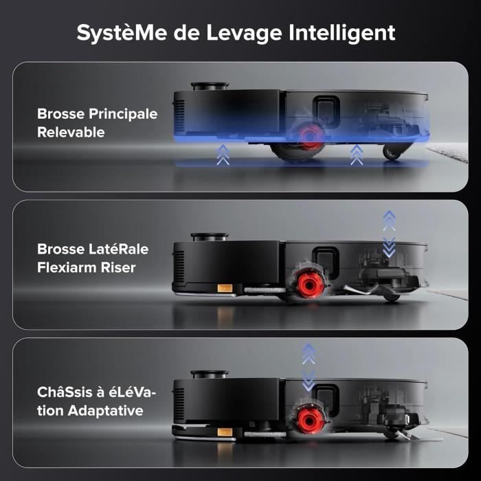 ROBOROCK Saros 10 Black - Aspirateur Robot Laveur - 22,000 Pa - DuoDivide Anti-Enchevétrements - Design ultra fin - Brosse FlexiArm – Image 4