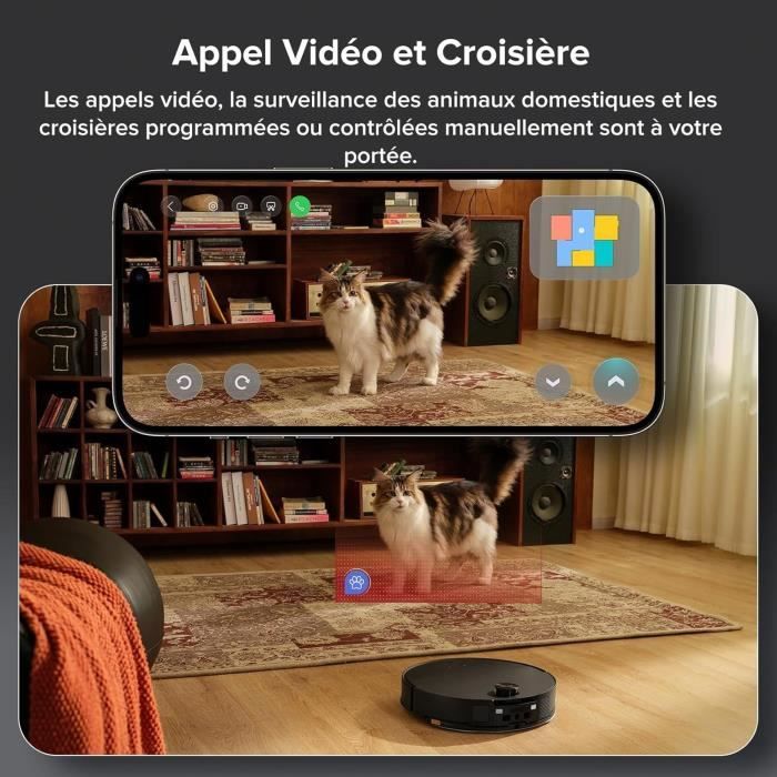 ROBOROCK Saros 10 Black - Aspirateur Robot Laveur - 22,000 Pa - DuoDivide Anti-Enchevétrements - Design ultra fin - Brosse FlexiArm – Image 8