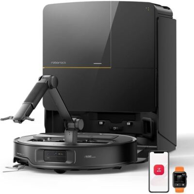 Roborock Saros Z70 Aspirateur Robot 22 000Pa, Bras Mécanique OmniGrip, Châssis AdaptiLift, 7,98cm Ultra-mince Noir