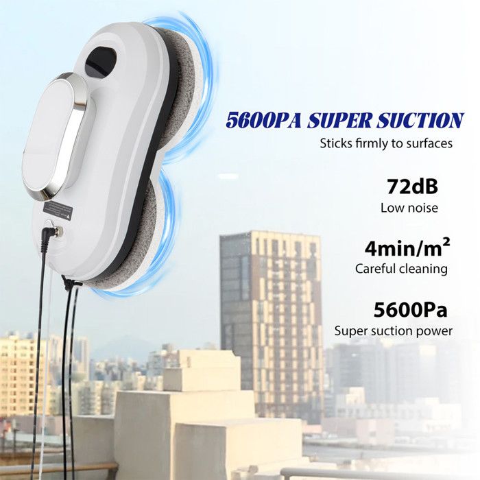 Robot Lave Vitre Intelligent 5600Pa Nettoyeur De Fenêtres Haute Hauteur Avec Télécommande, 3 Modes Automatiques, Protection – Image 3
