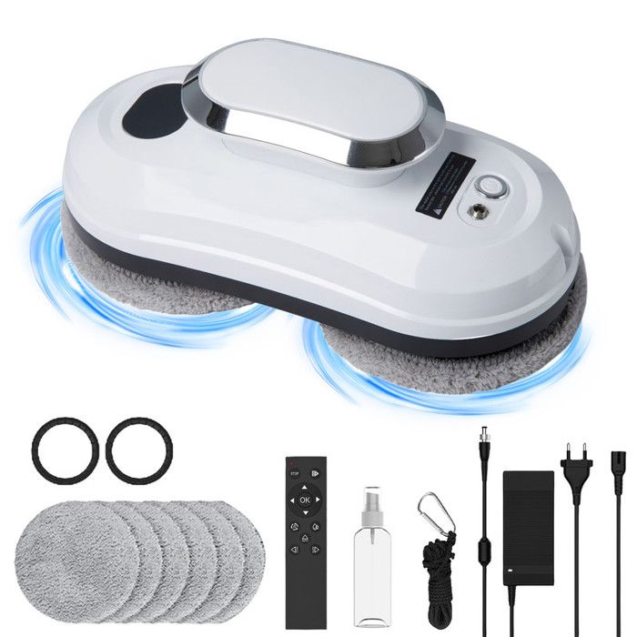 Robot Lave Vitre Intelligent 5600Pa Nettoyeur De Fenêtres Haute Hauteur Avec Télécommande, 3 Modes Automatiques, Protection