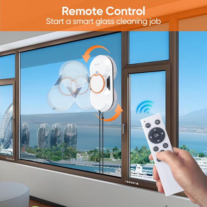 Robot Laveur De Vitre Automatique 3800Pa Réservoir 60ml - Télécommande - Corde de Sécurité - Détection de Bord Intelligente - 3 – Image 2