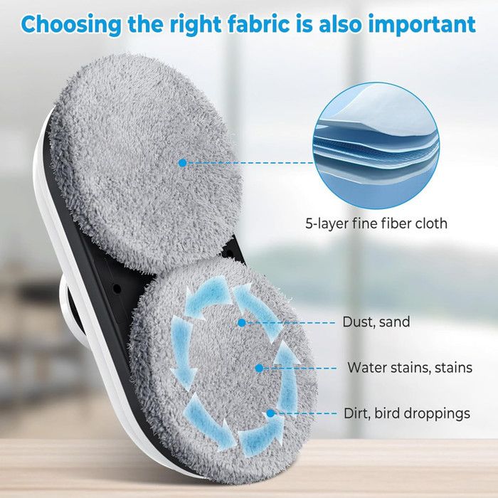 Robot Laveur De Vitres Automatique 6000Pa Nettoyeur Vitre Intelligent Avec Pulvérisation Unique, Lave-Vitre Électrique Et – Image 2