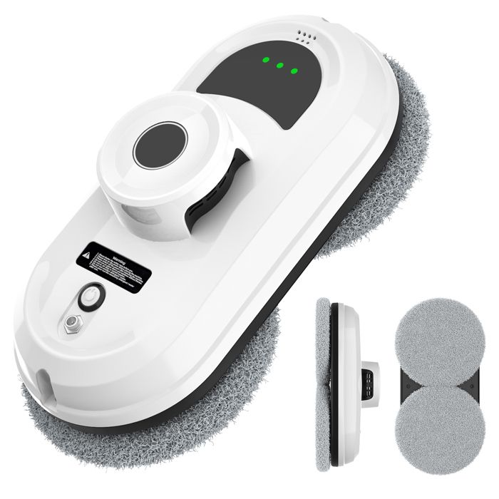 Robot Laveur Vitre Electrique 5600Pa 3 Modes, Télécommande, Navigation Intelligente Détection des Bords pour Intérieures