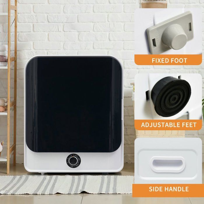 Sèche-linge à d'échappement montable au mur, filtration multiple, Protection contre la surchauffe, Capacité jusqu'à 4,5 kg, Blanc – Image 4