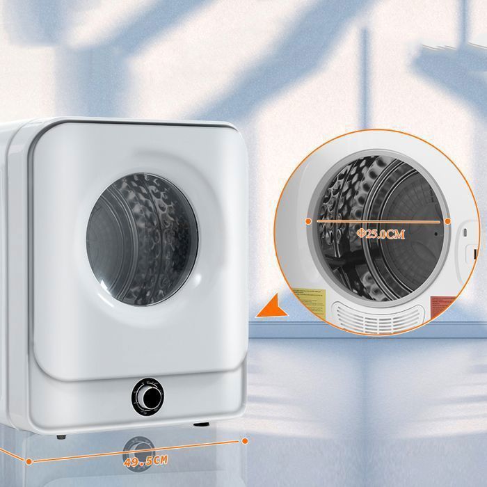 Sèche-linge mural LEXLIFE 830W 4,5 kg double filtre tambour en acier inoxydable avec 5 programmes, Blanc – Image 3