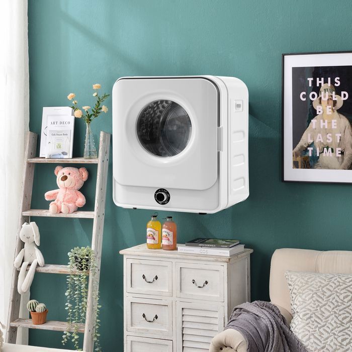 Sèche-linge mural LEXLIFE 830W 4,5 kg double filtre tambour en acier inoxydable avec 5 programmes, Blanc – Image 6