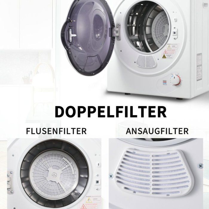 Sèche-linge portable - séchage rapide et efficace - capacité 2,5 kg - chauffage en céramique PTC - protection contre la surchauffe – Image 5