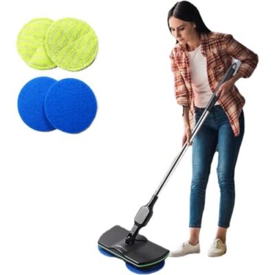 Schiuma Balai À Franges Électrique Rotatif Sans Fil, Nettoyeur Et Polisseur 2 En 1 Rechargeable Pour Nettoyer Les Sols Et Moq