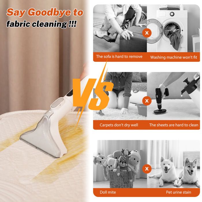 Shampoing15 kPa, haute puissance 600 W, trois en un, compact et portable, deux réservoirs d'eau – Image 5