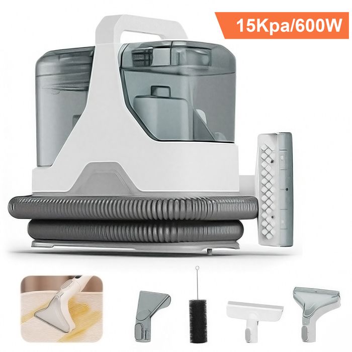 Shampoing15 kPa, haute puissance 600 W, trois en un, compact et portable, deux réservoirs d'eau