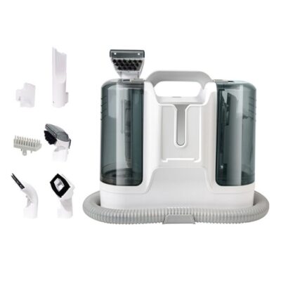 Shampouineuse 450W Nettoyeur de Tapis avec 6 têtes d'aspiration + Double Réservoirs 1.8L/1L Aspirateur Nettoyeur à eau pour Canapé