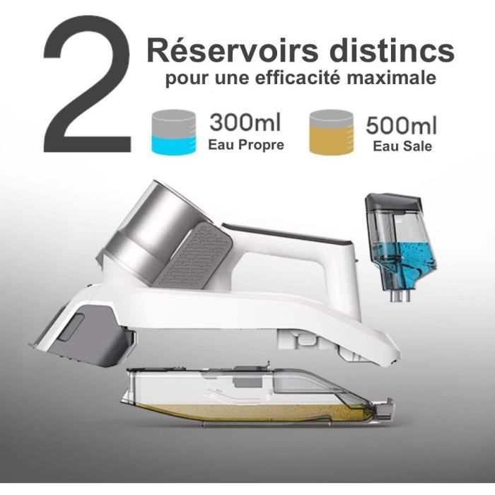 Shampouineuse sans fil - EZICLEAN SPOT REMOVER W100 - 15000 Pa - 60 W - 20 min - 0,5 L - Blanc / Gris – Image 3