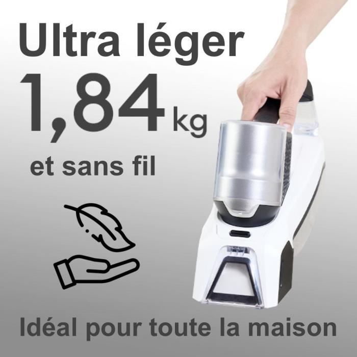 Shampouineuse sans fil - EZICLEAN SPOT REMOVER W100 - 15000 Pa - 60 W - 20 min - 0,5 L - Blanc / Gris – Image 5