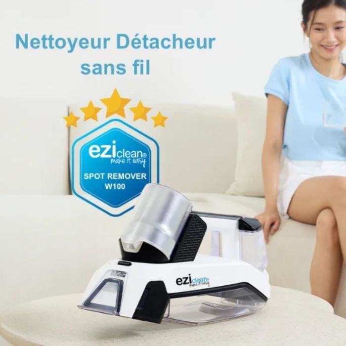 Shampouineuse sans fil - EZICLEAN SPOT REMOVER W100 - 15000 Pa - 60 W - 20 min - 0,5 L - Blanc / Gris – Image 6