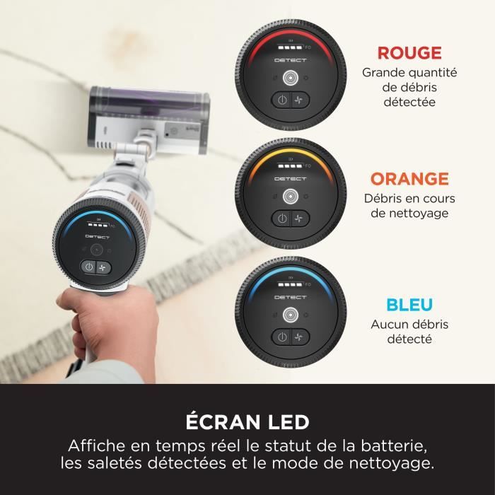 SHARK IW3612EU - Aspirateur Balai sans fil - 240 W - Vidage automatique 2 L - 4 capteurs - 3 modes d'aspiration - Noir /Argent – Image 6