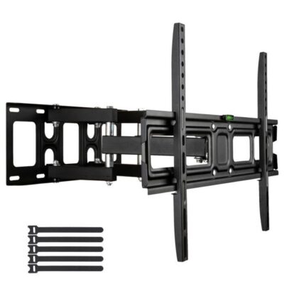 Support TV mural inclinable et pivotant à double bras 3D 600x400mm 32 "-86"(81 à 190 cm)