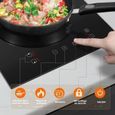 Plaque à Induction, Touche Sensitive Minuterie Auto-Arrêt Noir, 2 Foyer, 3300 W, Table de cuisson induction, L52 cm,9 niveaux – Image 4