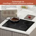 Table de cuisson induction Gudsunal, 4 Foyers ,7200W , Chauffage continu à basse puissance, Boost, 9 niveaux de chauffage – Image 5