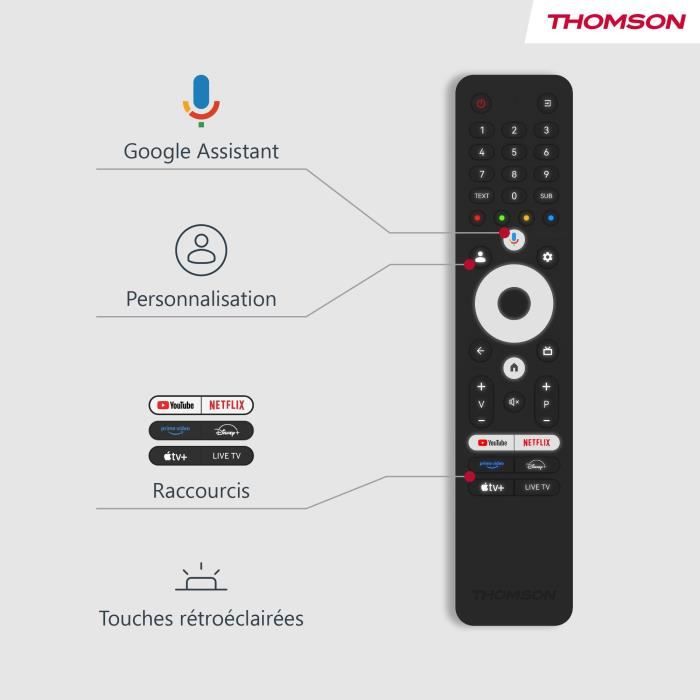 THOMSON 55UG4S14 - TV LED 55" (139 cm) - 4K UHD 3840x2160 - HDR 10 - Google TV - 2xHDMI 2.1 + 2xHDMI 2.0 – Image 9