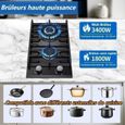Plaque de Cuisson à Gaz - 5200W - 2 foyers - Gaz Naturel/Propane - Plaque Gaz Inox Encastrable - Table Gaz – Image 2