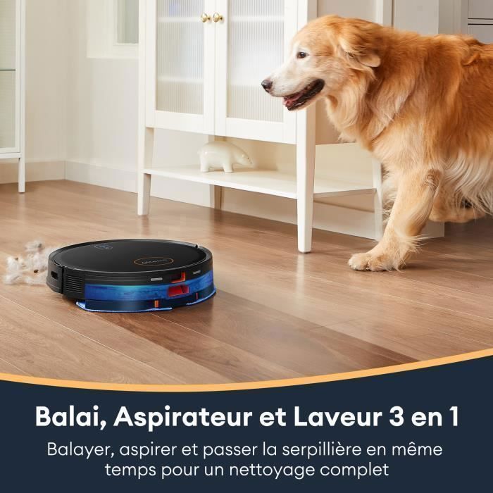 ULTENIC- Aspirateur Robot DL 10-6000Pa / Jusqu'à 200 Mins - Connecté App et Alexa - Poils d'animaux-Tapis – Image 6