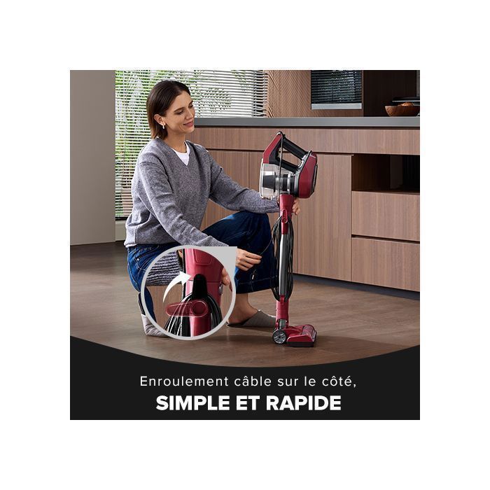 VACTIDY Blitz C8 - Aspirateur Balai Avec Fil 3 en 1 - 500W 60Kpa Puissant - Câble Long 7m (Couvrant 160㎡) - Capacité 1.5L – Image 6