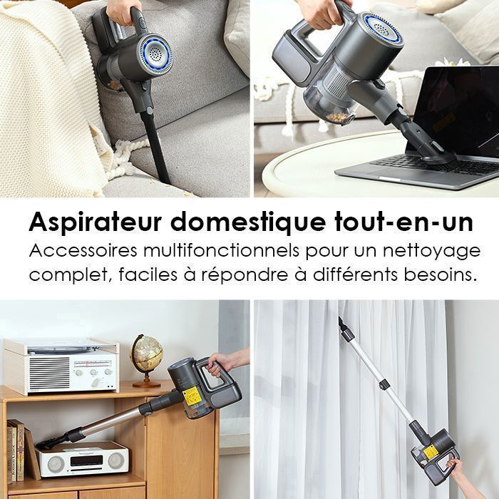 VersLife S7PLUS Aspirateur Balai sans Fil avec Fonction Nettoyage, 2 en1 Aspirateur sans Fil Puissant 35Kpa avec 40 Min d'Autonomie – Image 5