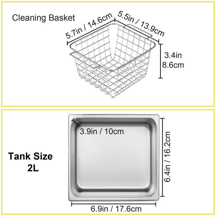 Nettoyeur à Ultrasons Professionnel VEVOR - Température Réglable Numérique - 2L – Image 3