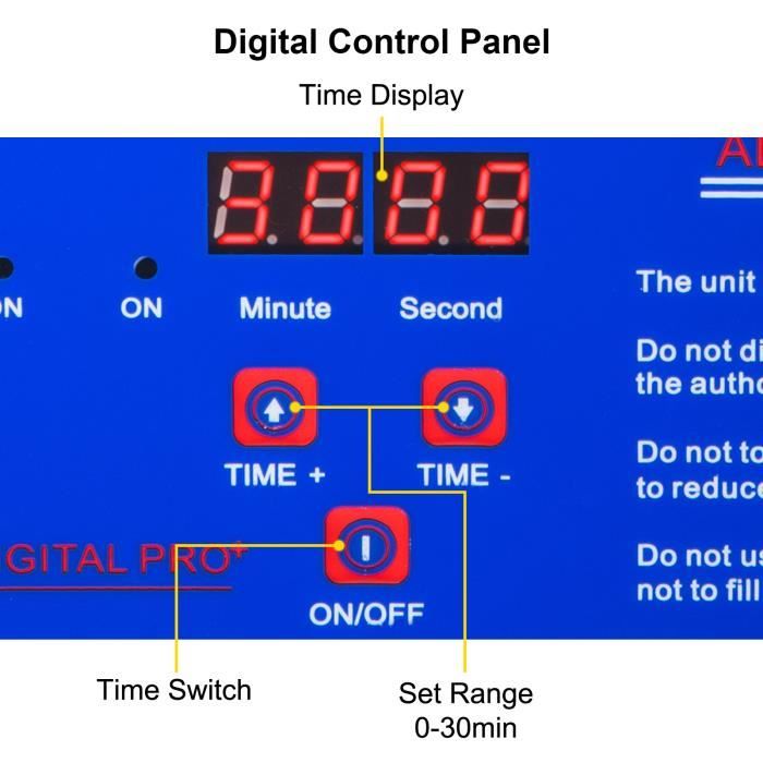 Nettoyeur à Ultrasons Professionnel VEVOR - Température Réglable Numérique - 2L – Image 4