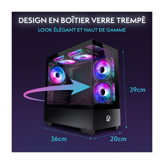 Vibox I-505 PC Gamer Complet • 22" Écran • AMD Ryzen 3 3200G 4,0 GHz • Radeon Vega 8 • 16 Go RAM • 500 Go NVMe SSD • Linux OS • – Image 5