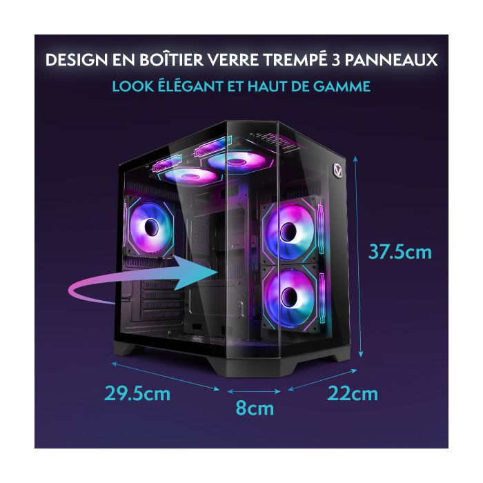 Vibox I-507 PC Gamer Complet • 22" Écran • AMD Ryzen 3 3200G 4,0 GHz • Radeon Vega 8 • 16 Go RAM • 1 To NVMe SSD • Linux OS • WiFi – Image 5