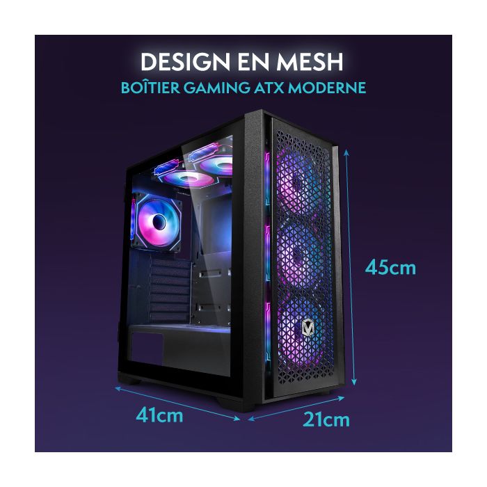 Vibox I-92 PC Gamer Complet • 22" Écran • AMD Ryzen 3 3200G 4,0 GHz • Radeon Vega 8 • 8 Go RAM • 480 Go SSD • Linux OS • WiFi – Image 5