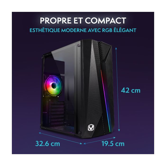 Vibox VI-44 PC Gamer Complet • 22" Écran • AMD Ryzen 3 3200G • Vega 8 • 16 Go RAM • 2 To HDD • 240 Go SSD • Windows 11 • WiFi – Image 3