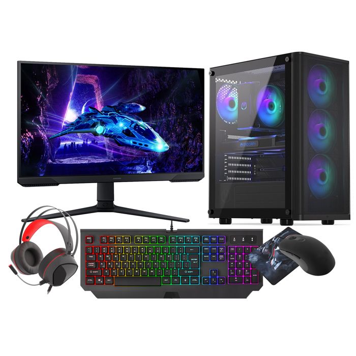 VIST PC Gaming Ryzen 7 5700X - RAM 32Go - RTX 5060 - SSD 1To M.2 - WIFI - 24" - W11