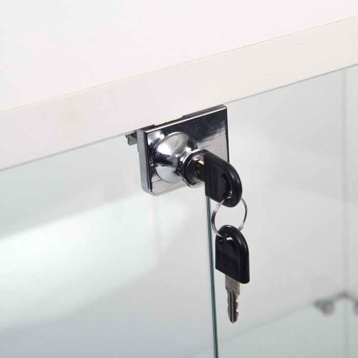 Vitrine en Verre 80×36×164cm, 4 Étagères, 2 Portes, Verre Trempé, Serrure de Sécurité, Cave à Vin, Vitrine de Collection, Noir – Image 4