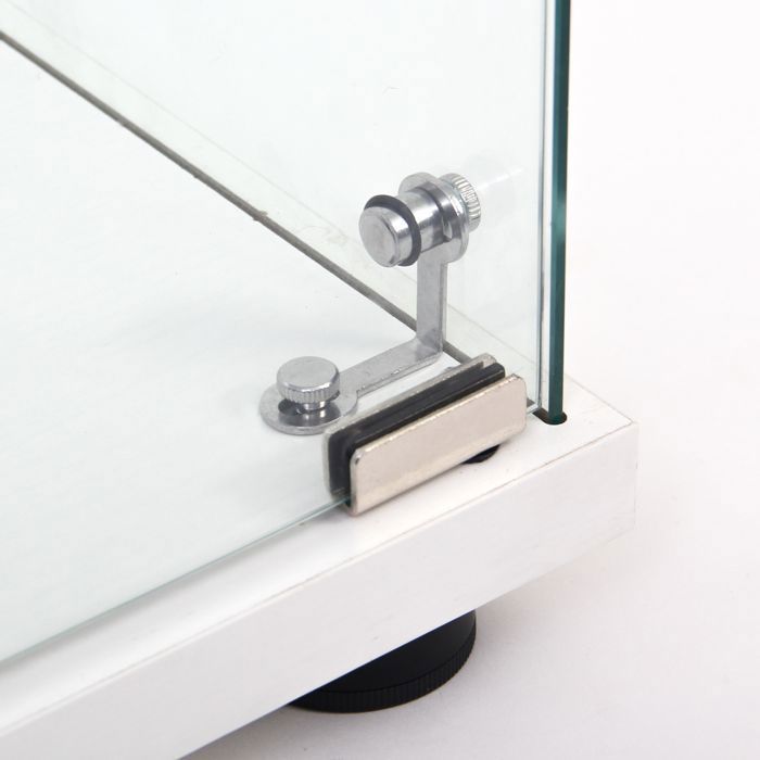 Vitrine en Verre 80×36×164cm, 4 Étagères, 2 Portes, Verre Trempé, Serrure de Sécurité, Cave à Vin, Vitrine de Collection, Noir – Image 5