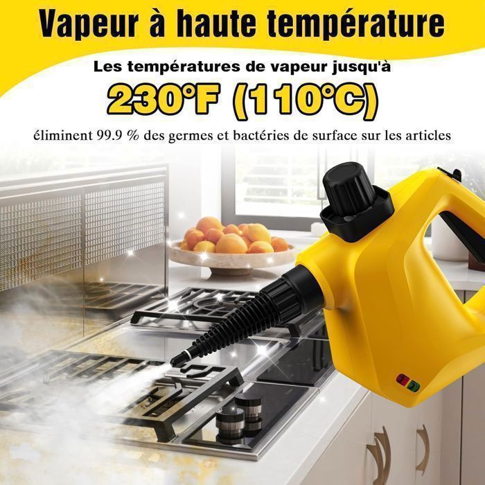 Nettoyeur vapeur portable - ZESTLZ - Nettoyeur vapeur multi-usages, 400 ml - 1050 W Idéal pour cuisine et voiture – Image 2